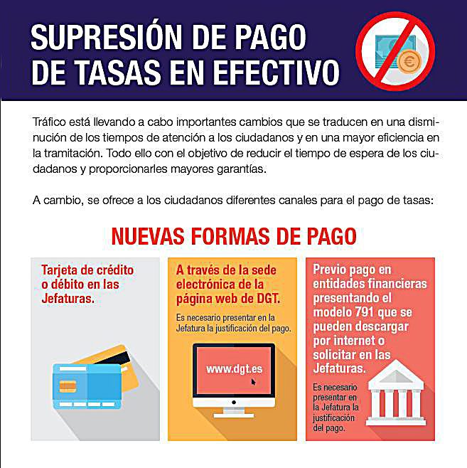 Pago en efectivo en la DGT.