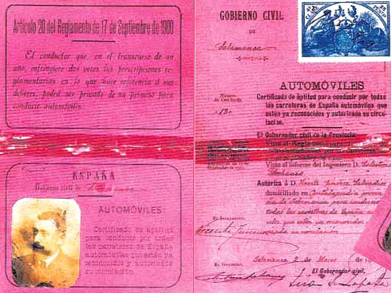 El permiso de conducir antiguo